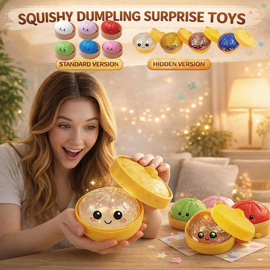 🎁Dernier Jour -50%🔥 Boîte Surprise Squishy Raviolis Brillants – Jouet Anti-Stress