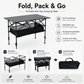 🌄 50% DE RÉDUCTION ! 🏕️ Table de Camping Pliante Portable – Acier Carboné – Plateau Enroulable & Montage Rapide for Plein Air