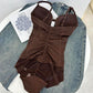 🔥 Offre spéciale 50 % de réduction 🔥Body Shapewear avec soutien-gorge | Taille réglable amincissante froncée✨