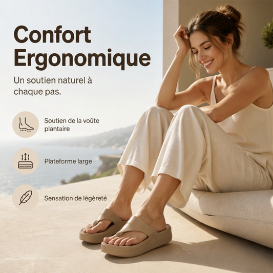 👡 50% DE RÉDUCTION – PROMO LIMITÉE ! ✨ Sandales Compensées Bout Ouvert Femme – EVA – Plateforme Légère & Bride Orteil for Été