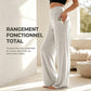 Pantalon large élastique taille haute pour femme - super extensible
