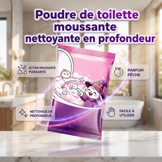 🚽✨ Poudre nettoyante moussante automatique pour cuvette WC, élimine calcaire et mauvaises odeurs sans frotter ✨