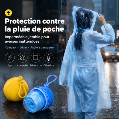 🥳 PROMOTION 2026 🥳 💞 PLUS DE 50 000 EXEMPLAIRES VENDUS ! 👵❤️ Mini-K-way jetable de forme sphérique – Achetez-en 1, recevez-en 2 gratuits ☔🎒✨