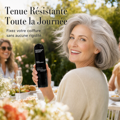 🍑✨ Spray Volume Cheveux au Parfum de Pêche, Longue Tenue, Donne du Volume, Spray Coiffant Léger pour Cheveux Lisses et Plats