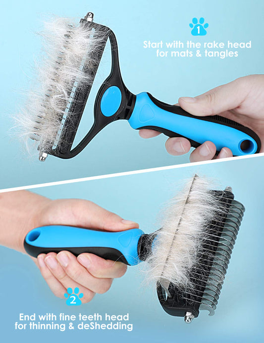 🐾 PROMO LIMITÉE 50% DE RÉDUCTION ! ✨ Brosse Démêlante pour Chats et Chiens – Professionnel, Double Face ✨