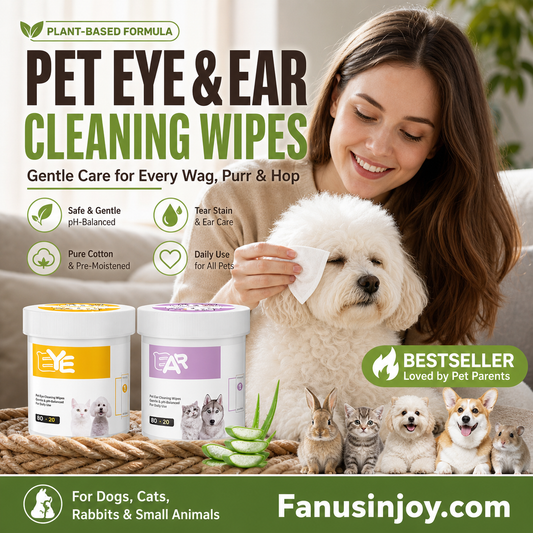 🌿 1 acheté 1 offert 🐶 Lingettes nettoyantes yeux et oreilles – À base de plantes, sans parfum, nettoie en douceur les yeux et les oreilles de votre compagnon à quatre pattes 🐱💚