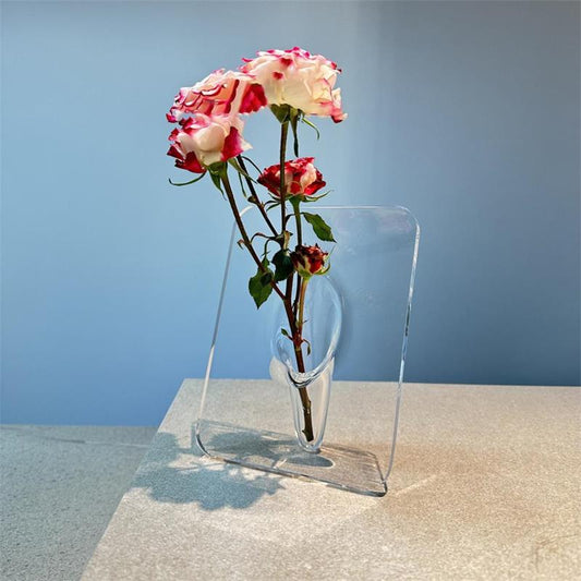 Exclusif -50% | Vase Acrylique Transparent Style Nordique | Élégant Porte-Plante de Bureau & Déco Maison | Pièce Maîtresse Moderne pour Salon & Tables de Mariage