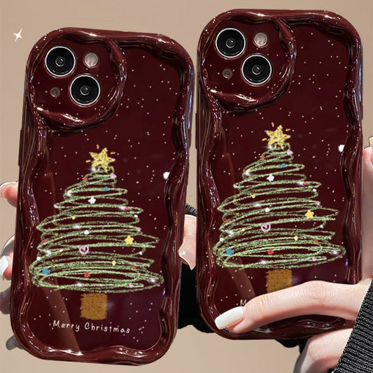 Coque de Téléphone de Noël à Couverture Complète avec Lanière