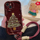 Coque de Téléphone de Noël à Couverture Complète avec Lanière