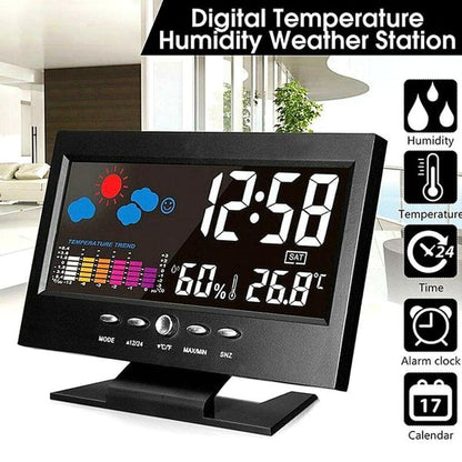 ✨⏰ Promotion du dernier jour 50% 🔥 Moniteur numérique de température et d'humidité à LED prévisions météo compteur à LED réveil