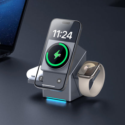 📢📢50% de réduction ! Station de recharge magnétique sans fil pliable 3 en 1 – Chargez smartphone, montre et écouteurs en un seul geste ! 🔋📱⌚