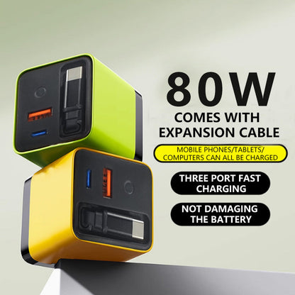 🎉 Soldes 2026 — Plus de 32000 Vendues ! 💰 Chargeur secteur 80 W à charge rapide avec câble USB-C rétractable pratique