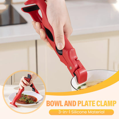 Pince anti-brûlure 3 en 1, Acheté 1 Offert 1, Pince à assiette antidérapante isolante pour cuisine