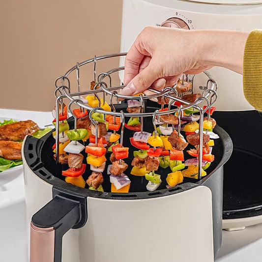 🥩 50% DE RÉDUCTION 🍤 Grilles de cuisson inox 316 pour friteuse à air – Multi-niveaux, antiadhésives & faciles à nettoyer – Compatibles avec la plupart des modèles ✨🍗