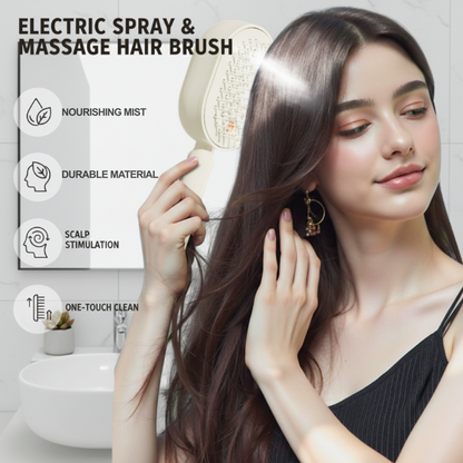 🎉 Brosse Électrique Cheveux – Spray Hydratant, Massage & Lissant Instantané ✨📦