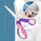 ✂️🧵 Ciseaux multifonctions en zigzag – Lames dentelées anti-effilochage, ressort confortable, coupez tissu, papier et cuir avec une finition propre, le couteau suisse des loisirs créatifs 🌸🎨