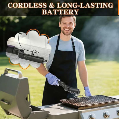 🔥 62 % DE RÉDUCTION MAINTENANT ! 🍖 Brosse de nettoyage électrique sans fil pour barbecue – Nettoyage en profondeur, long manche et rechargeable 🔋