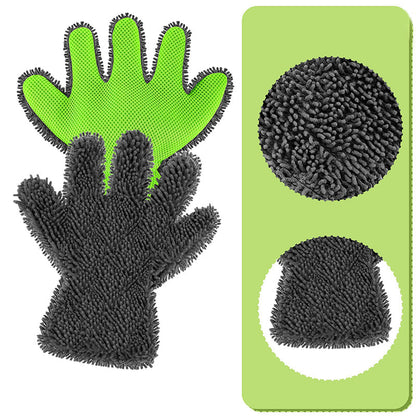 Gants de lavage de voiture double face à cinq doigts