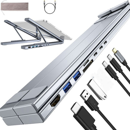 Station d'Accueil USB-C 8-en-1 – Support Réglable, HDMI 4K & Transfert Rapide