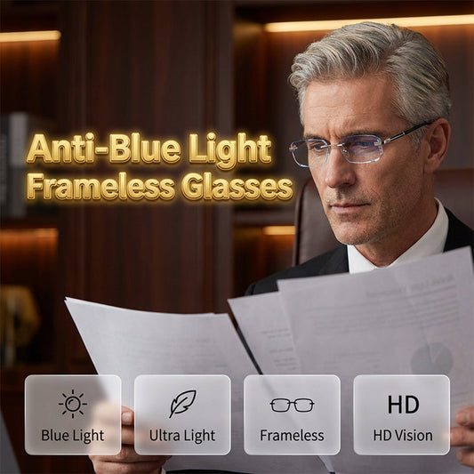 Lunettes de Lecture Sans Monture Anti-Lumière Bleue
