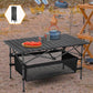 🌄 50% DE RÉDUCTION ! 🏕️ Table de Camping Pliante Portable – Acier Carboné – Plateau Enroulable & Montage Rapide for Plein Air