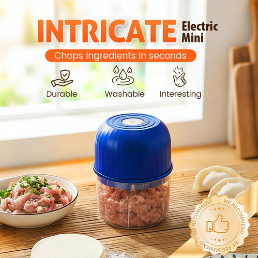 🧄🔥 -60% ! Mini-Hachoir Électrique Sans Fil USB-C – Moteur Grande Vitesse 3 Lames Inox Secondes, Une Touche Zéro Fatigue Mains, Démontable Lavable Hygiénique Polyvalent Ail Légumes Bébé · 3 Coloris ✨
