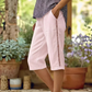 Pantalon d'été capri pour femme avec des détails en dentelle