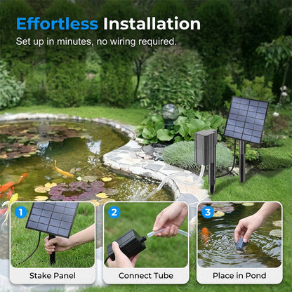 🐟 50% DE RÉDUCTION ! ☀️ Aérateur solaire pour bassin avec pompe à air intégrée🎉