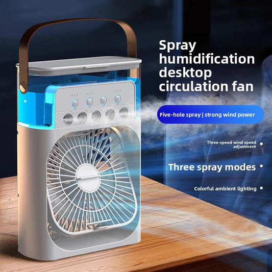 🌀🍃 PROMO FLASH -50% ! Climatiseur Portable Multifonction – Ventilateur Brumisateur Rechargeable, Réservoir 200ml, Batterie 1200mAh, Silencieux & Compact, 2 Coloris