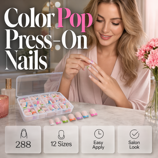 💅✨ Plus de 50 000 exemplaires vendus ! Ongles à coller Color Pop – Pose facile, couleurs éclatantes, manucure immédiate sans colle 🌈🎨
