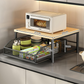 📢📢50% DE RÉDUCTION⏰ Support Micro-Ondes 2 niveaux avec tiroir coulissant – Gain de place, étagère surélevée & panier intégré – Idéal pour cuisine, café & dortoir ✨