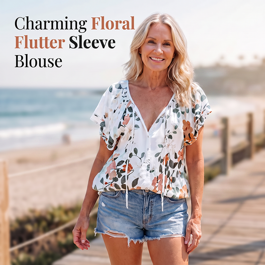 Blouse Florale Décontractée à Col en V pour Femme
