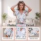 Blouse Florale Décontractée à Col en V pour Femme