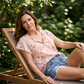 Blouse Florale Décontractée à Col en V pour Femme
