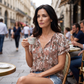 Blouse Florale Décontractée à Col en V pour Femme