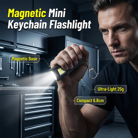 🔦 50 % DE RÉDUCTION EN CE MOMENT ! 🧲 Mini lampe torche porte-clés à base magnétique – Se fixe partout, éclairage puissant, le gadget indispensable pour les clés, la voiture et le bricolage 🔧