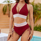 🔥Achetez 2 livraison gratuite💃Bikini Deux Pièces Taille Haute Gainant Color Block