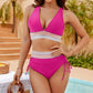 🔥Achetez 2 livraison gratuite💃Bikini Deux Pièces Taille Haute Gainant Color Block