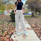 Pantalon large élastique taille haute pour femme - super extensible