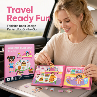 🧩🧒 Livre magnétique silencieux pour enfants – Scènes pliables, éducatif et magnétique, stimule la créativité et l’apprentissage, le compagnon idéal des trajets en train et des repas au restaurant sans écran 📚✈️