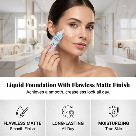 🔥 50% RABATT! Long-Lasting Matte Liquid Foundation – für ein makelloses, mattes Finish den ganzen Tag ✨💄