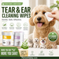 🌿 1 acheté 1 offert 🐶 Lingettes nettoyantes yeux et oreilles – À base de plantes, sans parfum, nettoie en douceur les yeux et les oreilles de votre compagnon à quatre pattes 🐱💚